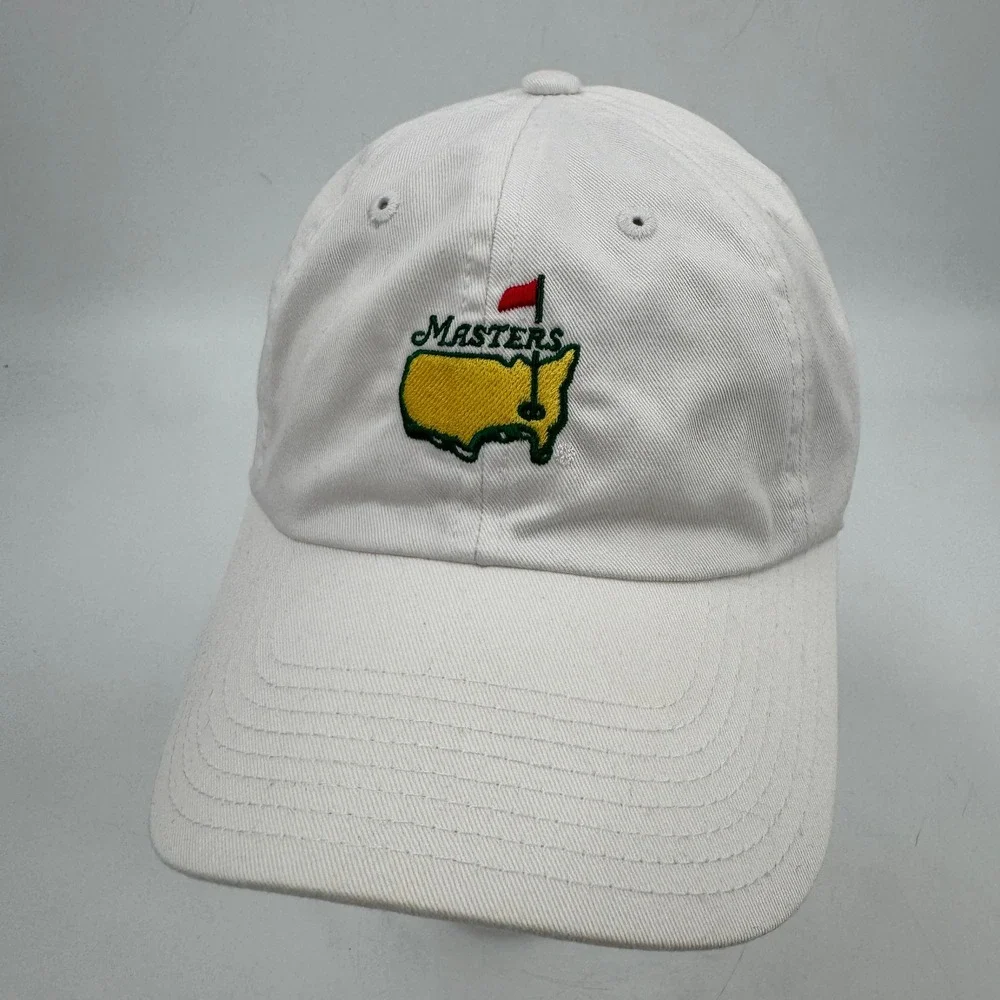 American Needle Masters Golf Hat Unisex Adjustable White Embroidered Logo Cap